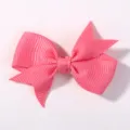 Cute small pink grosgrain ribbon bow hair clip accessory for babies and toddlers - Bright Pink (27)