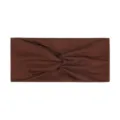 Bandeau de sport large torsadé marron foncé idéal pour le yoga et les séances d'entraînement. - Dark Chocolate Brown