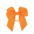 Elastico per capelli con doppio fiocco in gros-grain arancione brillante e nastri - Arancione (668)