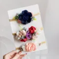 Set van 3 handgemaakte bloemen hoofdbanden voor baby's voor vakantie en foto's - Stijl 3E