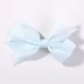 Cute handmade light blue ribbed ribbon bow hair clip for baby girls and children's hair accessories - Light Blue (303)