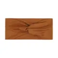 Bandeau large élastique marron avec nœud torsadé pour le yoga et le fitness. - Couleur caramel
