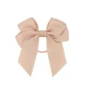 Elegante fiocco per capelli in nastro grosgrain rosa nudo con nastri per bambine - Rosa Nudo (835)
