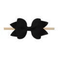 Diadema de lazo negro suave con banda de nailon elástica para niñas bebés - Lazo de 8.5cm / Negro