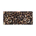 Bandeau de sport large à imprimé léopard avec nœud torsadé pour le yoga et le sport - Classic Brown Leopard