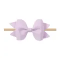 Diadema con lazo morado claro para bebé con banda de nailon suave color piel para niñas - Lazo de 8.5cm / Violeta Claro