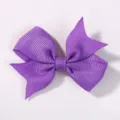 Cute small purple grosgrain ribbon bow hair clip for babies and children hair accessory - Purple (5)
