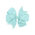 Children's swallowtail grosgrain ribbon bow hair clip in light blue mint green color - Mint Green (34)