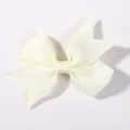 Cute cream white grosgrain ribbon mini bow hair clip for babies and toddler girls - Off-white (820)