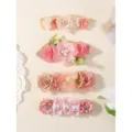 Set van 4 baby bloemen haarbanden met parels voor vakantie fotografie rekwisieten - 4D