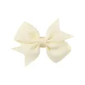Small cream grosgrain ribbon bow hair clip accessory for baby girls and toddlers - Cream (824)