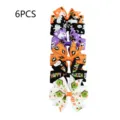 Set of 6 Halloween themed grosgrain ribbon hair bow clips for kids and toddler girls - 6pcs Halloween Series Style (6F) / Multicolor Combo
