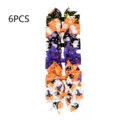 Set of 6 Halloween themed grosgrain ribbon bows with ghost and pumpkin patterns - 6pcs Halloween Series Style (6G) / Multicolor Combo