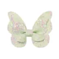 Mint green faux leather butterfly hair clip with iridescent glitter for baby girls - Mint Green (4)