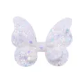 Pinza para el pelo con forma de mariposa brillante para bebés, blanco iridiscente - Blanco Iridiscente (6)