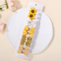 Ensemble de barrettes à cheveux faites à la main tournesol jaune et nœud pour filles - Style 10H (10 Pièces)