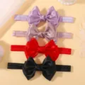 Bandeaux bébé en satin à nœud uni assortis, accessoires cheveux élastiques doux bébé - Couleurs Mélangées (4B)