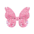 Pinza para el pelo de mariposa rosa con purpurina y lentejuelas para niñas pequeñas - Estilo Lentejuelas Completo Rosa Brillante (15)