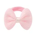 Élastique à cheveux rose avec nœud tricoté pour petites filles, ruban confortable - Nœud Rose