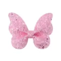 Pinza para el pelo con forma de mariposa rosa con purpurina para bebés y niñas - Rosa (29)