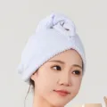 Coral Fleece Dry Hair Cap Light Blue Quick Drying Absorbent Microfiber Hair Towel - Pineapple Grid 25*65cm / Blue