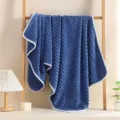 Asciugamano da bagno in pile di corallo rigato blu, morbido e assorbente per la casa. - Asciugamano 35*75cm / Grigio scuro