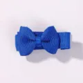Small blue bowknot hair clip for girls, mini candy color side fringe clip accessory - Blue