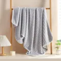 Telo bagno in pile di corallo a coste grigio, morbido assorbente ad asciugatura rapida casa. - Asciugamano 35*75cm / Grigio chiaro