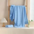 Blue coral fleece bath towel soft thickened water-absorbing quick-drying household towel for home - Sky Blue