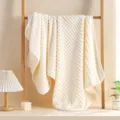 Asciugamano da bagno a righe in pile corallo morbido assorbente asciugatura rapida - Asciugamano 35*75cm / Bianco avorio