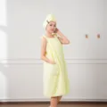 Coral fleece wearable bath towel set quick drying soft absorbent bathrobe for women home use - One Size / Yellow