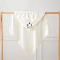 Morbido asciugamano da bagno per neonati con cappuccio e orsetto, comodo per i nuovi nati. - Orso Bianco Occhi Aperti