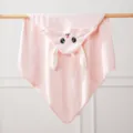 Asciugamano con cappuccio rosa per neonato con orecchie di coniglio, morbido poncho mantello. - Coniglio dalle Orecchie Lunghe