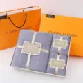 Caja de regalo de toalla de felpa de coral suave toalla de baño absorbente textil para el hogar - Set de tres piezas / [Juego de 3 piezas de color sólido] [Gris]
