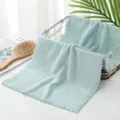 Light Green Coral Fleece Face Towel Soft Absorbent Quick Dry Facial Towel Scalloped Edge - 35*75cm / Green (Excl. Belly Band)