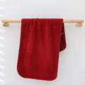 Asciugamano da bagno spessorato in pile corallo rosso con trama a griglia ananas casa. - Trama a nido d'ape 70*140 (stile bordato) / Borgogna