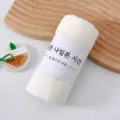 Korallenfleece saugfähiges Handtuch gerollt mit Banderole für den täglichen Gebrauch - Naturweiß (eingefasster Rand mit Gürtel)