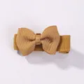 Mustard yellow small grosgrain ribbon bow hair clip for girls cute hair accessory - Honey Yellow (835)