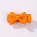 Mini orange grosgrain ribbon bow hair clip for girls, candy colored hair accessory - Orange