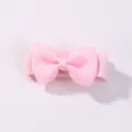 Small pink bow hair clip for girls made of durable ribbed ribbon, ideal for bangs - Light Pink