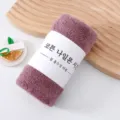 Zachte koraalvleece handdoek sneldrogend absorberend met wikkelband voor dagelijks - Oudroze (rauwe rand met wikkel)