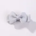 Cute mini light blue grosgrain ribbon bow hair clip for girls' hairstyles and bangs - Light Gray