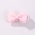 Adorable mini pink grosgrain ribbon bow hair clip for toddlers and girls' bangs - Light Pink