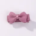 Mini pink grosgrain ribbon bow hair clip for girls, cute candy color hair accessory - Deep Pink