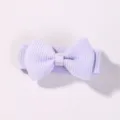 Cute mini lilac ribbon bow hair clip for girls, candy color kids hair accessory - Light Purple