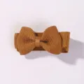 Small mustard yellow ribbed ribbon bow hair clip for girls cute mini hair accessory - Mustard Yellow Style (785) / 1 Piece