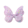 Pinza de pelo de mariposa con purpurina lila y lentejuelas de estrellas para niñas - Estilo Brillo Degradado Púrpura Rosa (50)