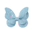 Pinza para el pelo de mariposa con purpurina azul claro y estrellas para niñas - Estilo Lentejuelas Azul Claro (53)