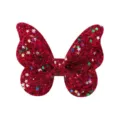 Pinza para el pelo con forma de mariposa roja brillante y lentejuelas de estrella para niñas - Estilo Lentejuelas Estrella Rojo (58)