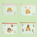 Cute cartoon PVC mesh file bags, A4 A5 stationery storage folder with zipper, 4 assorted designs. - A5 (22x17cm) / Mai Xiaotian